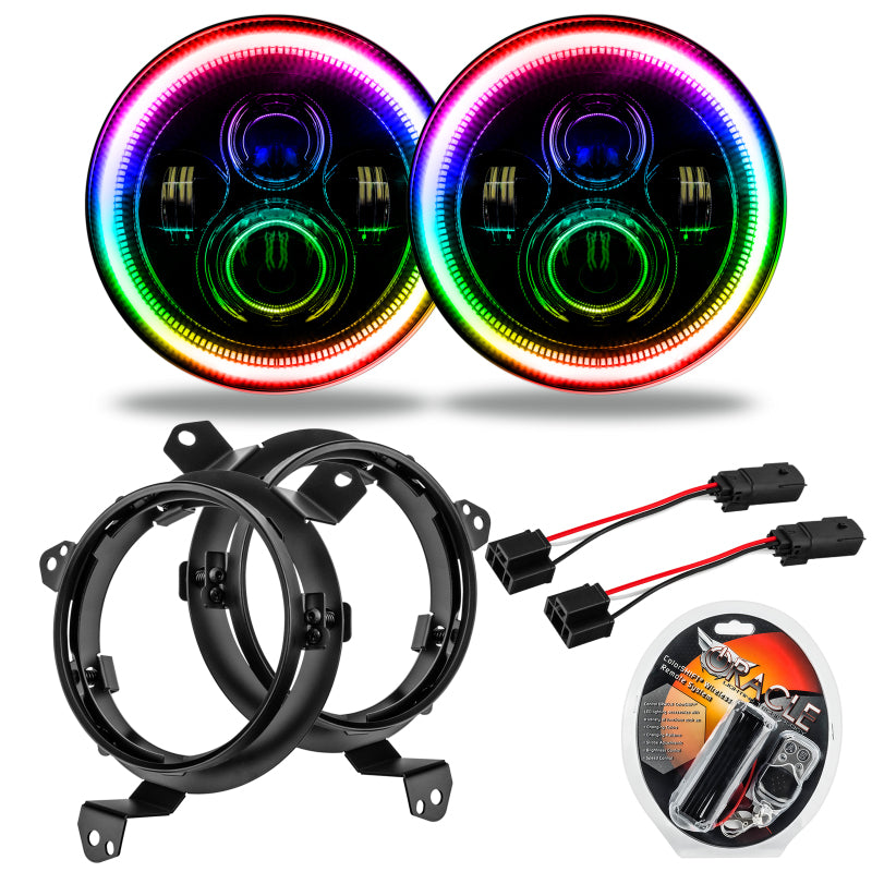 ORACLE Lighting Headlights Oracle Jeep Wrangler JL/Gladiator JT 7in. High Powered LED Headlights (Pair) ColorSHIFT SEE WARRANTY