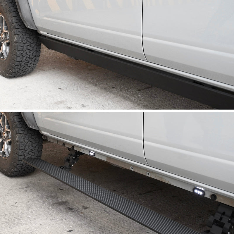 Go Rhino Running Boards RealTruck 15-19 Chevy Silverado 25/3500HD CC Dsl 4dr VoltStep Electric Running Board Kit - Tex. Blk