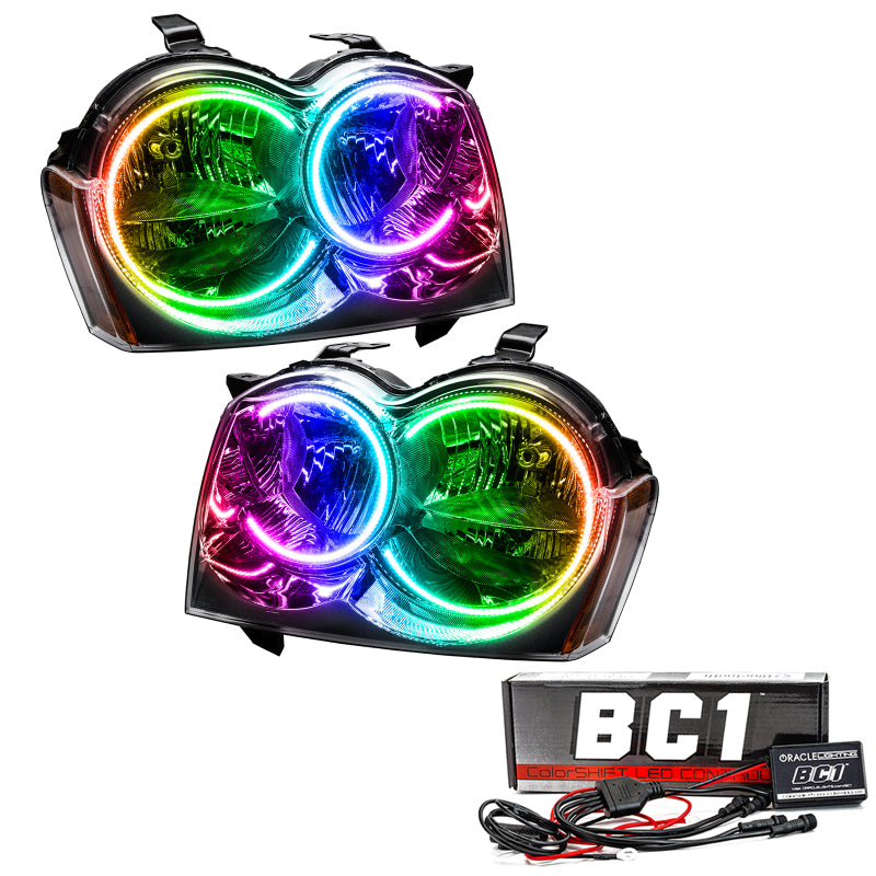 ORACLE Lighting Headlights Oracle 05-07 Jeep Grand Cherokee SMD HL (Non-HID) - ColorSHIFT w/ BC1 Controller