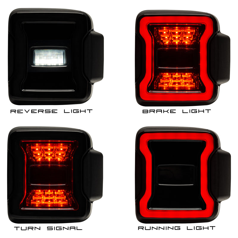 ORACLE Lighting Tail Lights Oracle Jeep Wrangler JL Black Series LED Tail Lights