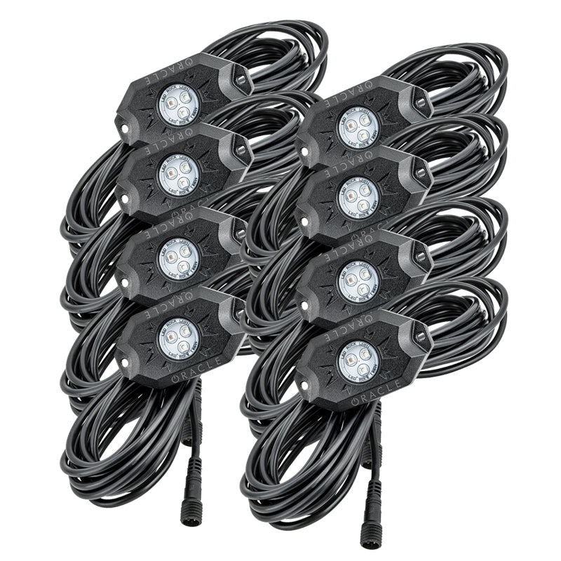 ORACLE Lighting Light Bars & Cubes Oracle Bluetooth + RF Underbody Rock Light Kit - 8 PCS - ColorSHIFT SEE WARRANTY