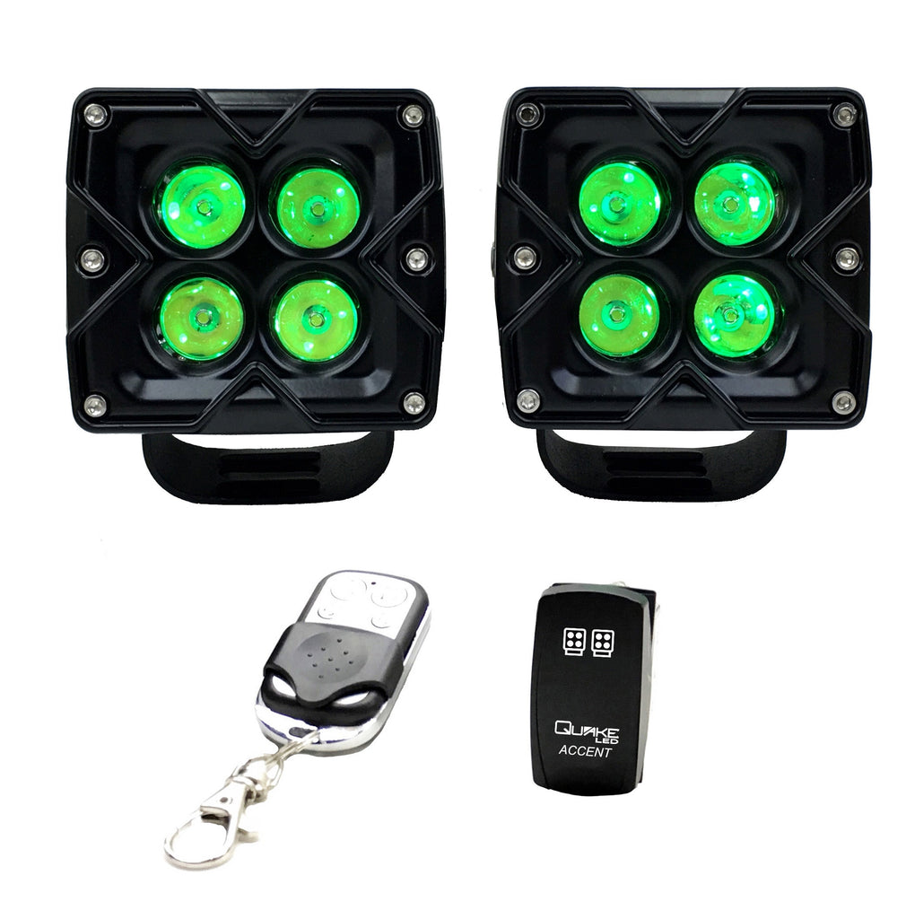 Quake LED Work Light 3 Inch Work Light 20 Watt Spot RGB Accent Seismic Series Quad-Lock/Interlock - QSE531