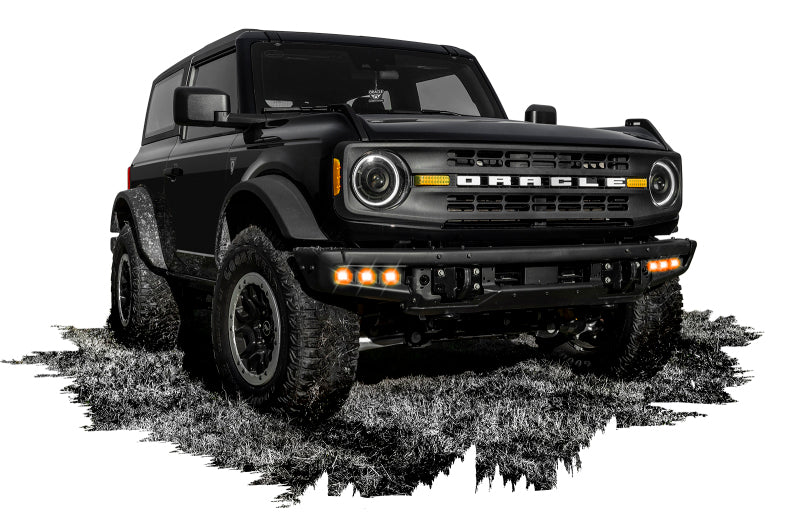 ORACLE Lighting Fog Lights Oracle High 21-22 Ford Bronco Triple LED Fog Light kit for Steel Bumper SEE WARRANTY