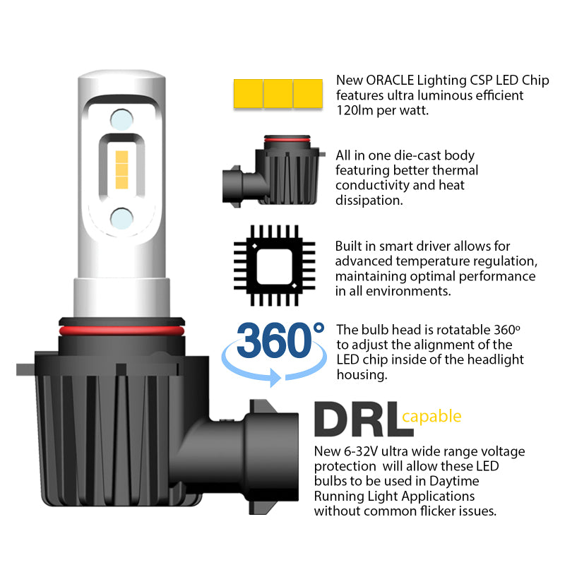 ORACLE Lighting Bulbs Oracle H1 - VSeries LED Headlight Bulb Conversion Kit - 6000K SEE WARRANTY