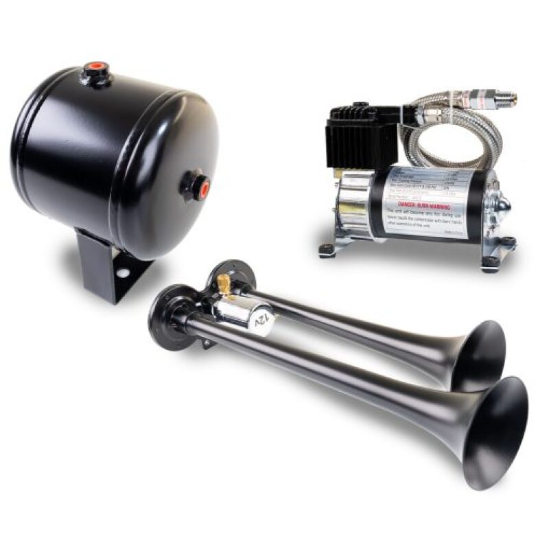 Kleinn Air Horns Horns Kleinn Dual Black Horn Kit w/ 120 PSI Air Compressor / 0.5 gal Air Tank
