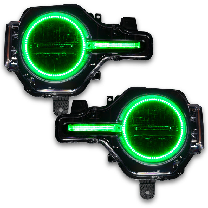 ORACLE Lighting Headlights Oracle 21-22 Ford Bronco Headlight Halo Kit w/DRL Bar - Base Headlights -w/BC1 Cntrl SEE WARRANTY