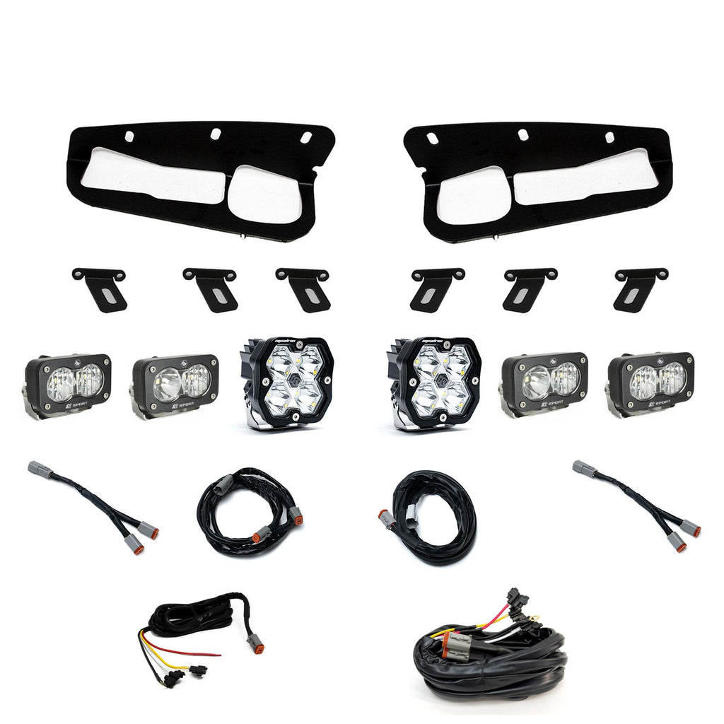 Squadron 2.0 Sport/Dual S2 Sport Sportmen Fog Pocket Light Kit Ford 2021-27 Bronco 2022-24 Bronco Raptor w/ Steel Bumper Upfitter Baja Designs
