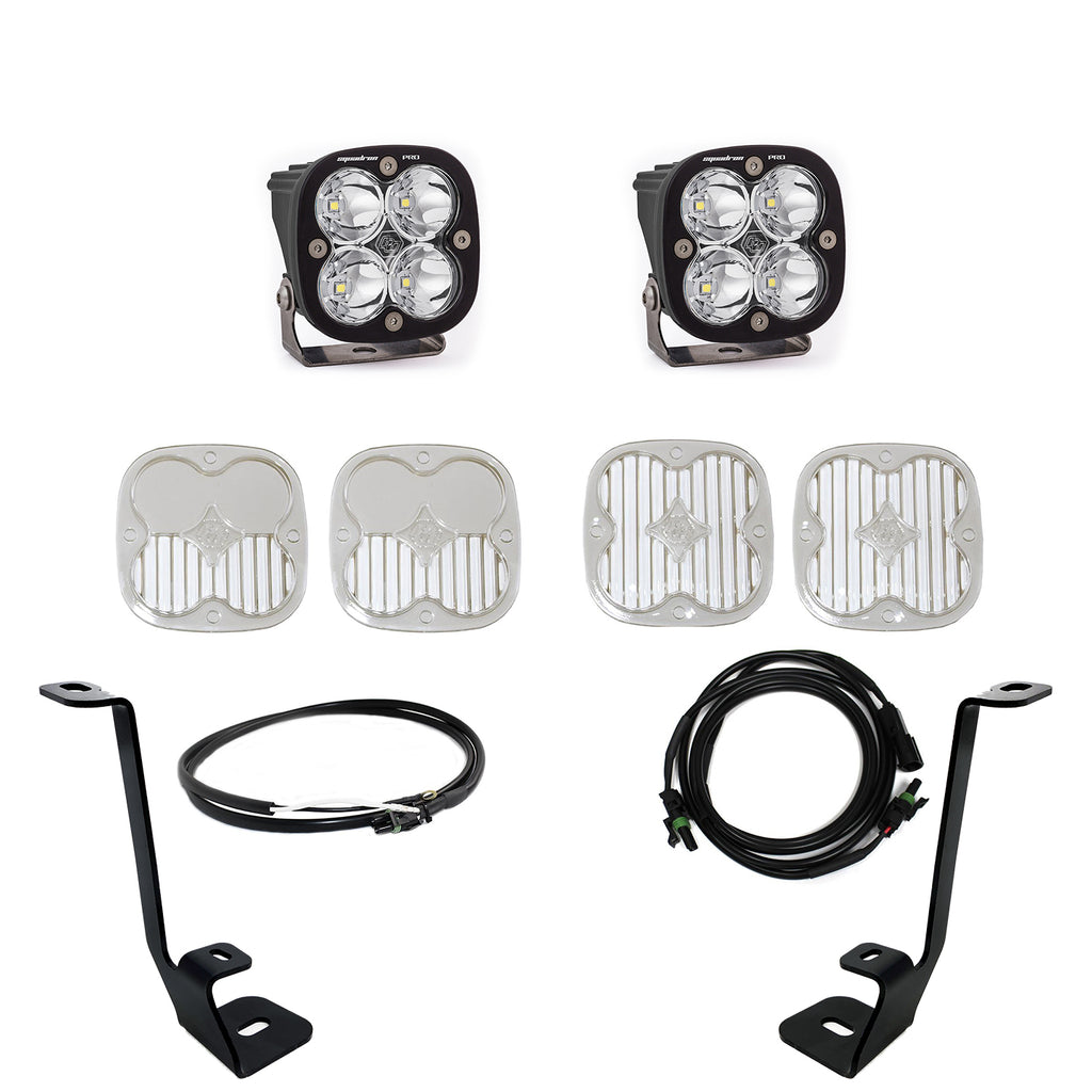 Squadron Pro A-Pillar Kit  21-23 F-150 (Spot; Clear; Upfitter Wiring) Baja Designs