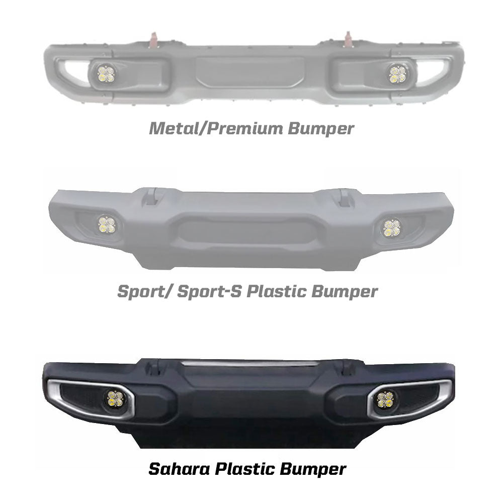 Baja Designs LED Light Kit Jeep JL Fog Pocket Kit For 18-20 Wrangler JL Sahara Squadron Amber Lens SAE FPK Baja Designs - 447735