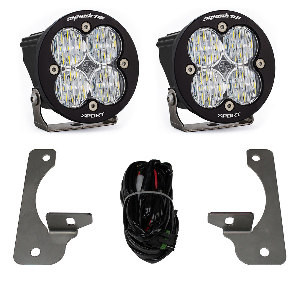Baja Designs Fog Lights Jeep JK Squadron-R Sport Fog Pocket Light Kit Premium Bumper (Clear)-Jeep 2007-09 Wrangler JK Baja Designs - 448147