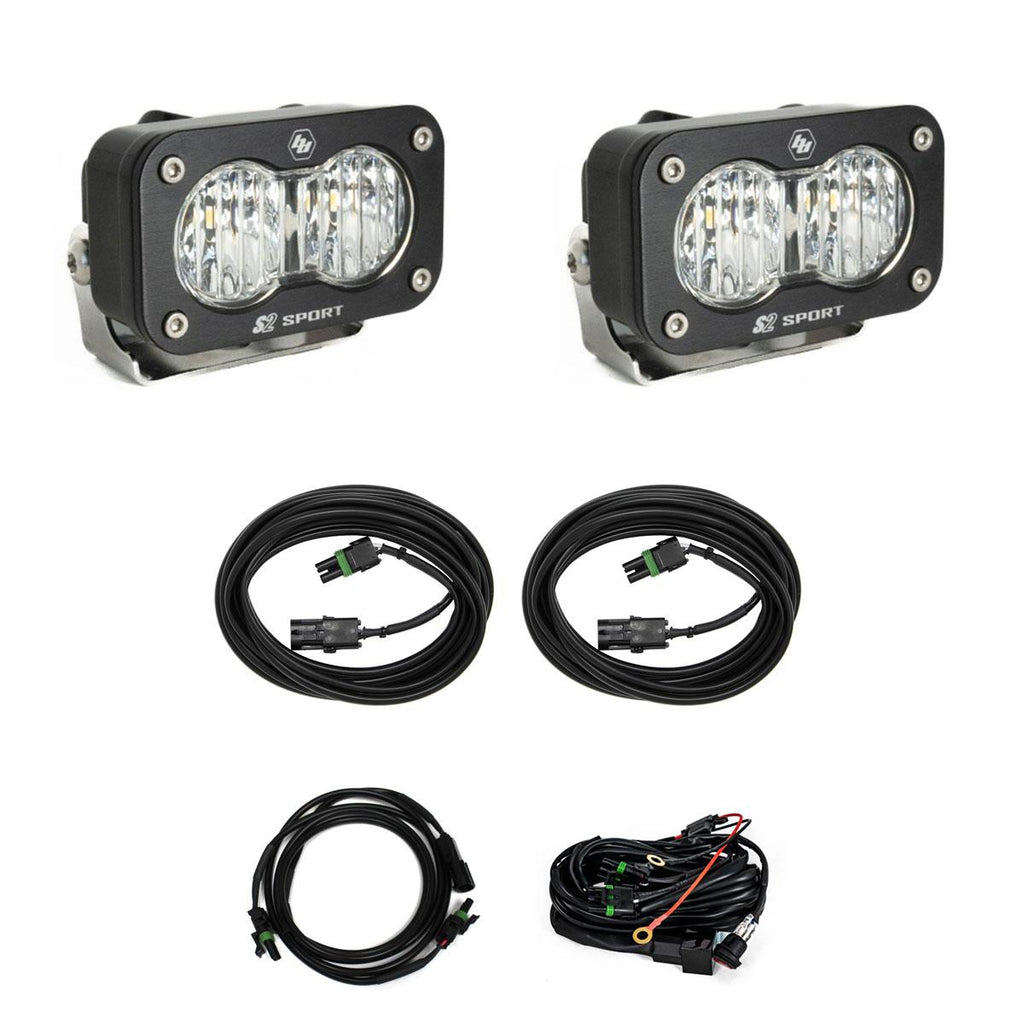 Baja Designs LED Light Kit S2 Sport W/C Reverse Kit Wide Cornering Clear Toggle Wiring - 448209