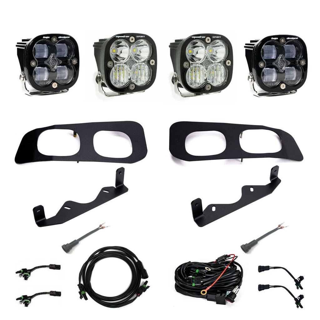 Baja Designs Fog Lights Squadron SAE/Sport Fog Pocket Kit 23-On Ford F-250/350 Super Duty SAE Fog Clear Toggle Wiring - 448225