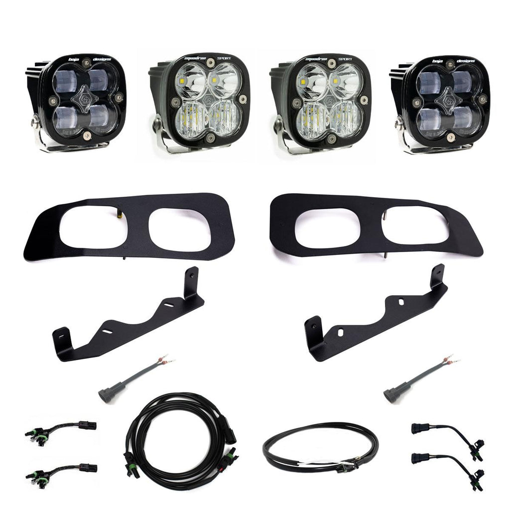 Baja Designs Fog Lights Squadron SAE/Sport Fog Pocket Kit 2023-On Ford F-250/350 Super Duty SAE Fog Clear Upfitter Wiring - 448225UP