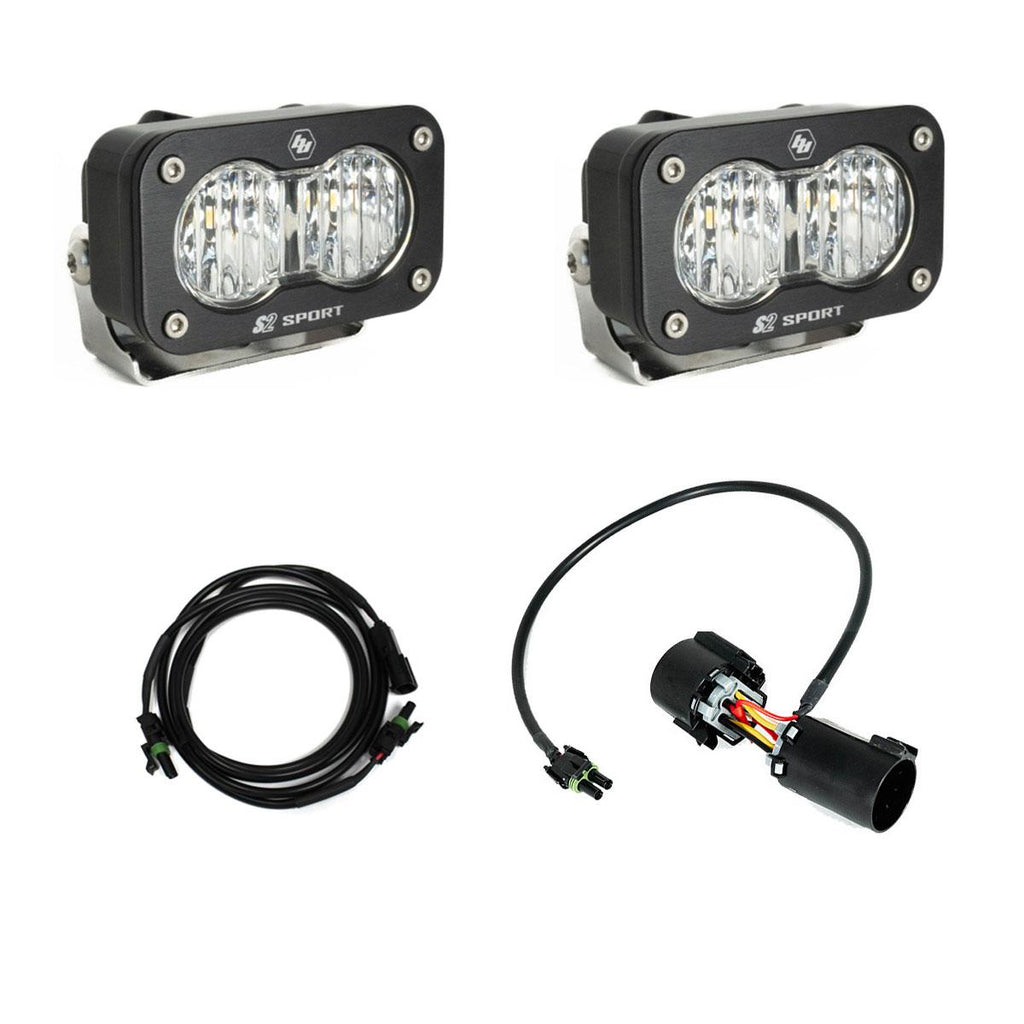 Baja Designs LED Light Kit S2 Sport W/C Reverse Kit Plug-N-Play Wide Cornering Clear Plug-n-Play Wiring - 448231