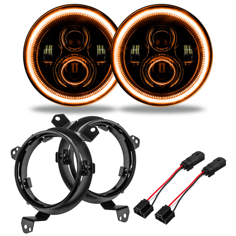 ORACLE Lighting Headlights Oracle Jeep Wrangler JL/Gladiator JT 7in. High Powered LED Headlights (Pair) - Amber