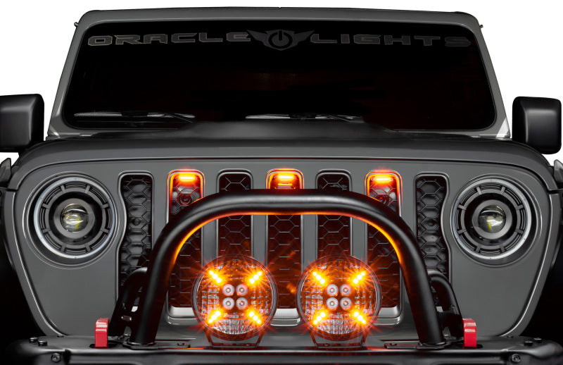 ORACLE Lighting Light Strip LED Oracle Universal Pre-Runner Style LED Grill Light Kit (New Style) - Amber w/Tinted Lens SEE WARRANTY