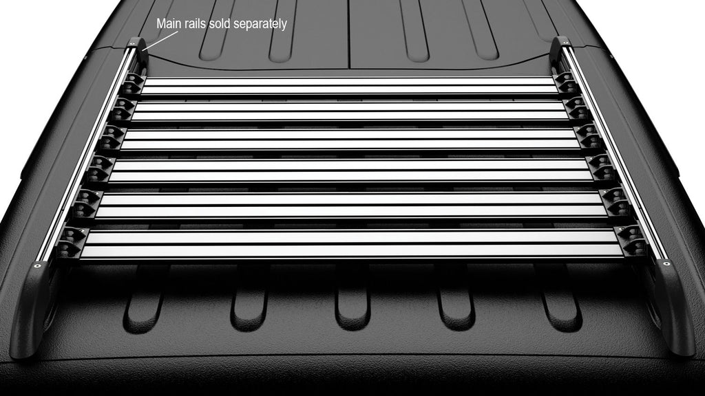 07-18 Wrangler JK 4 Door Nebo Roof Rack Cargo Slat Kit Silver 6-Piece TeraFlex