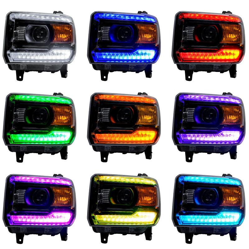 ORACLE Lighting Headlights Oracle 14-15 GMC Sierra Headlight DRL Upgrade Kit - ColorSHIFT w/ Simple Controller SEE WARRANTY