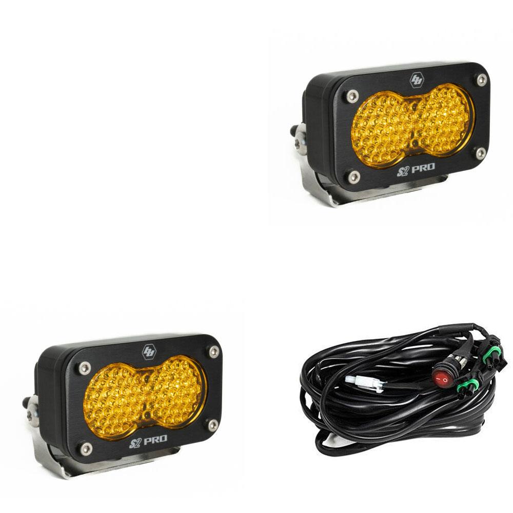 Baja Designs LED Light Pods LED Light Pods Amber Lens Work/Scene Pattern Pair S2 Pro Series Baja Designs - 487816