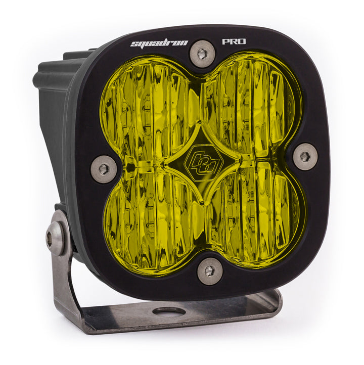 Baja Designs LED Light Pods LED Light Pod Black Amber Lens Wide Cornering Pattern Squadron Pro Baja Designs - 490015
