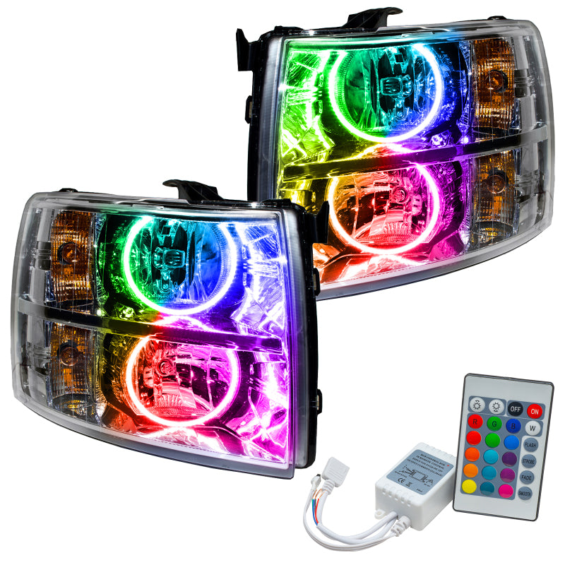 ORACLE Lighting Headlights Oracle 07-13 Chevrolet Silverado SMD HL - Round Style - ColorSHIFT w/ Simple Controller SEE WARRANTY