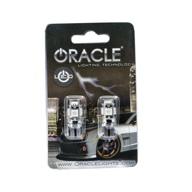 ORACLE Lighting Bulbs Oracle T10 5 LED 3 Chip SMD Bulbs (Pair) - Amber SEE WARRANTY