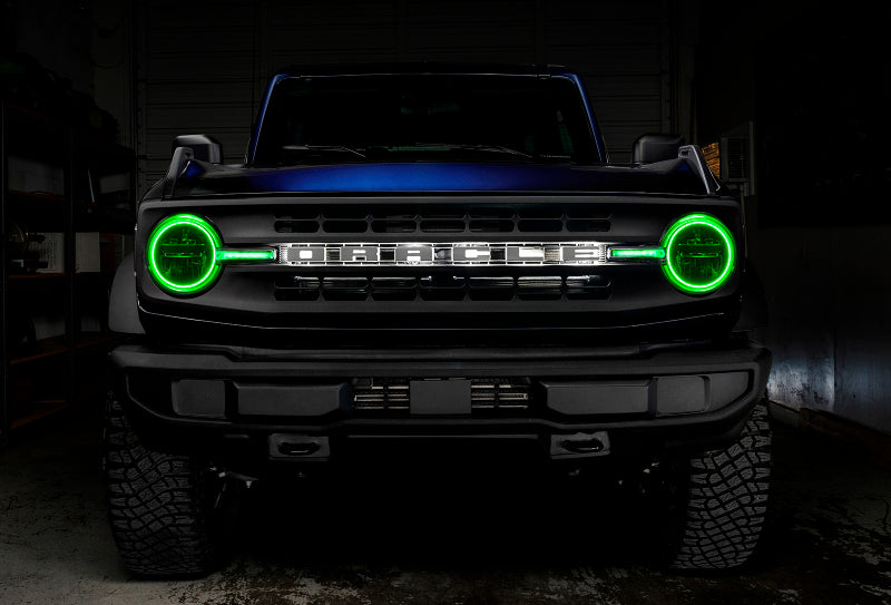 ORACLE Lighting Headlights Oracle 21-22 Ford Bronco Headlight Halo Kit w/DRL Bar - Base Headlights -w/No Cntrl SEE WARRANTY
