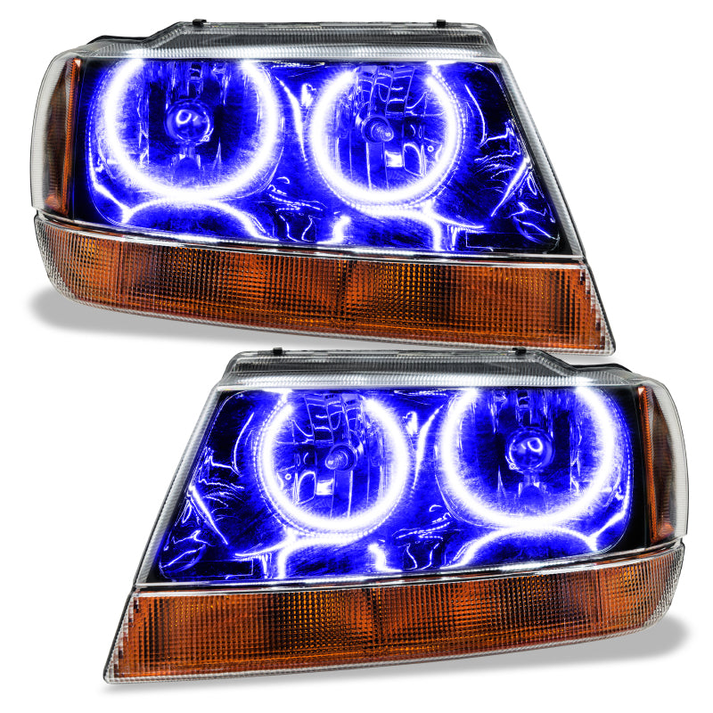 ORACLE Lighting Headlights Oracle 99-04 Jeep Grand Cherokee SMD HL - Black - ColorSHIFT w/ BC1 Controller
