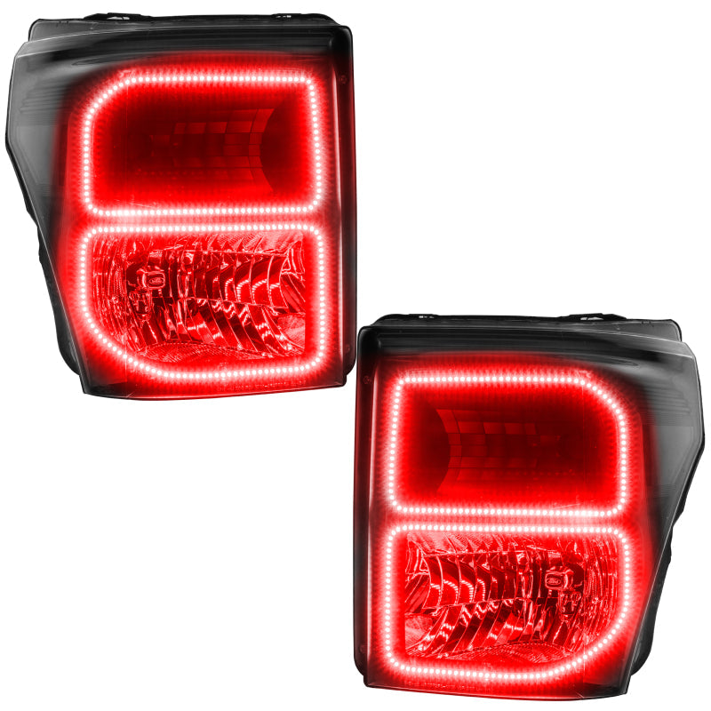 ORACLE Lighting Headlights Oracle Ford F250/350 11-16 Halo Kit (Square Ring Design) - ColorSHIFT w/ BC1 Controller SEE WARRANTY