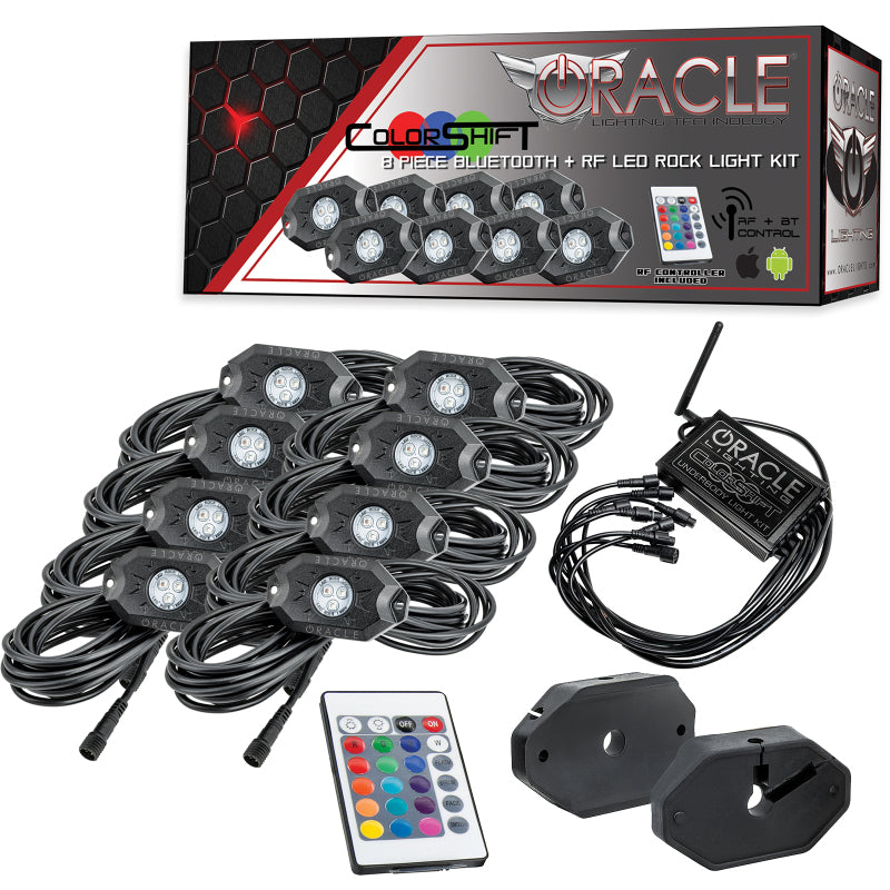 ORACLE Lighting Light Bars & Cubes Oracle Bluetooth + RF Underbody Rock Light Kit - 8 PCS - ColorSHIFT SEE WARRANTY