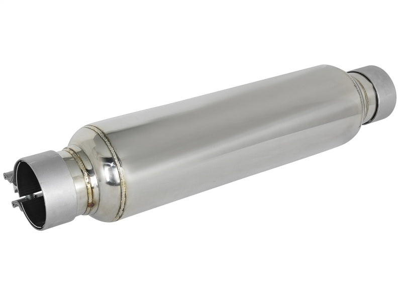 aFe X Pipes aFe MACH Force-Xp 304 Stainless Steel Resonator 2.5in Inlet/Outlet x 4in Dia x 15in Body x 19in L