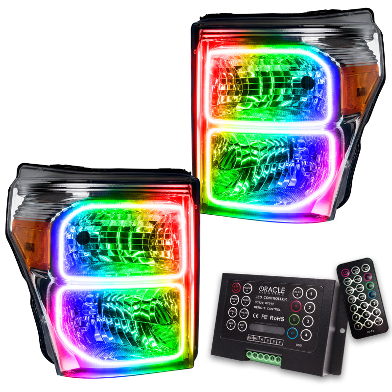 ORACLE Lighting Headlights Oracle 11-16 Ford F250/350 LED HL - ColorSHIFT w/ 2.0 Controller SEE WARRANTY