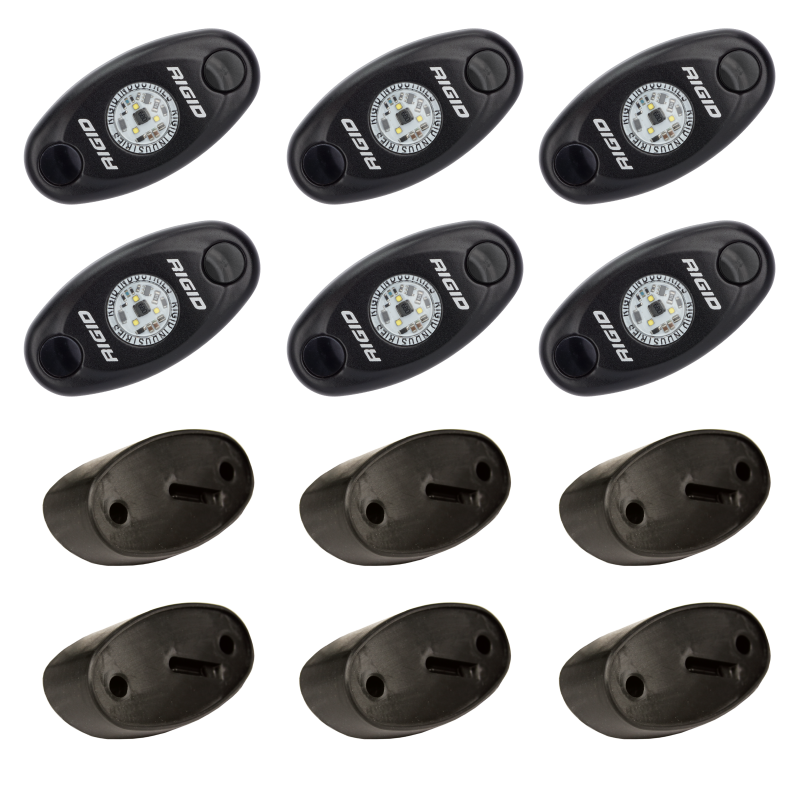 Rigid Industries Sidemarkers & Indicators Rigid Industries Rock Light Kit- Red (6 lights)