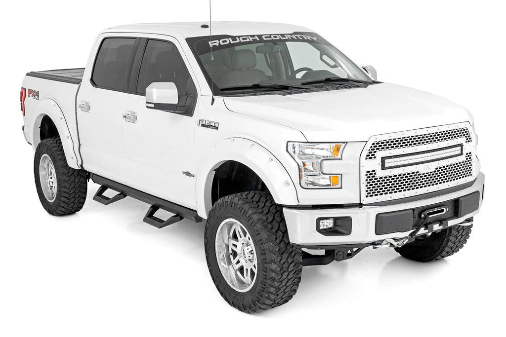 SRX2 Adjustable Aluminum Step Crew Cab 15-22 Ford F-150/17-22 Super Duty Rough Country
