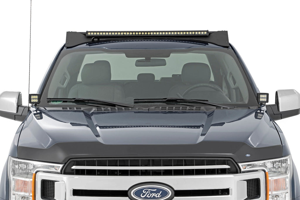 Rough Country Roof Rack Ford Roof Rack System w/Front Facing 40 Inch Single Row Black Series LED Light Bar 15-18 Ford F-150 2WD/4WD Rough Country - 51021