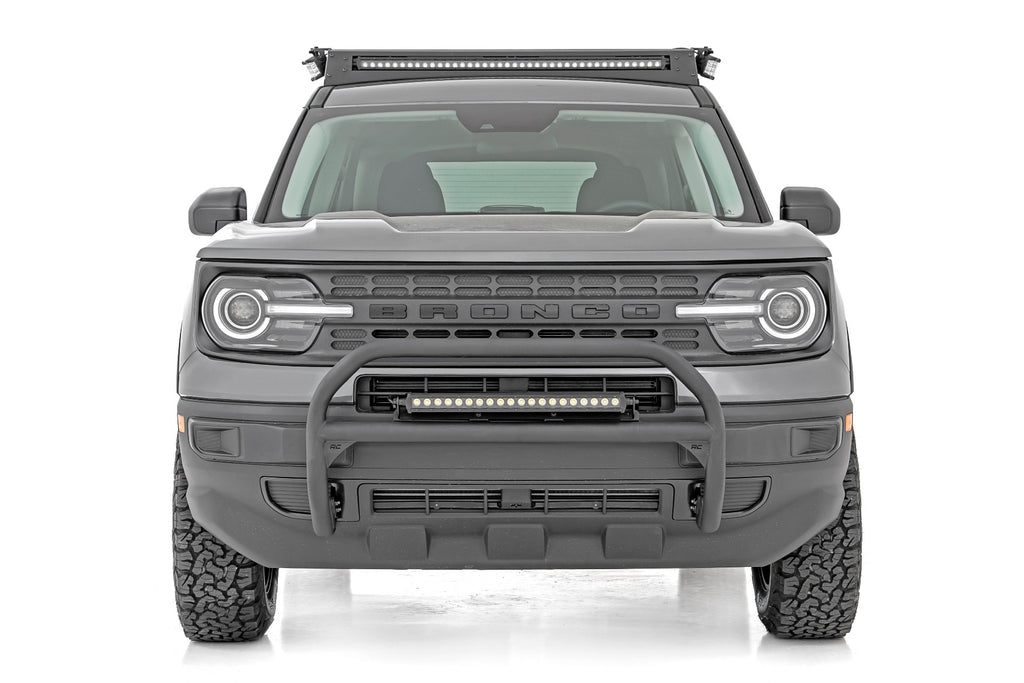 Nudge Bar 20 Inch Black Series w/ White DRL Single Row LED 21-Up Ford Bronco Sport Rough Country
