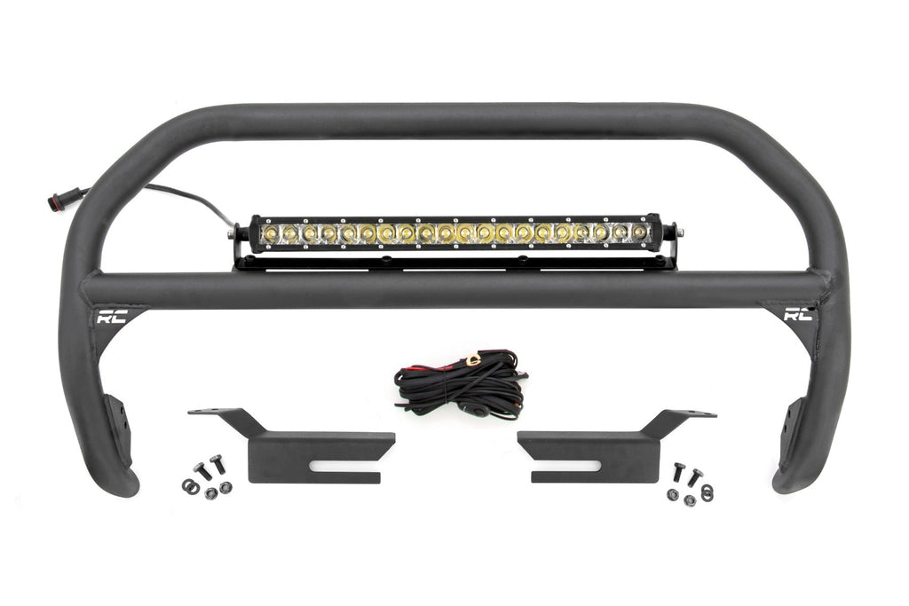 Rough Country Bumper Bull Bar Nudge Bar 20 Inch Chrome Series Single Row LED 21-Up Ford Bronco 4WD Rough Country - 51048