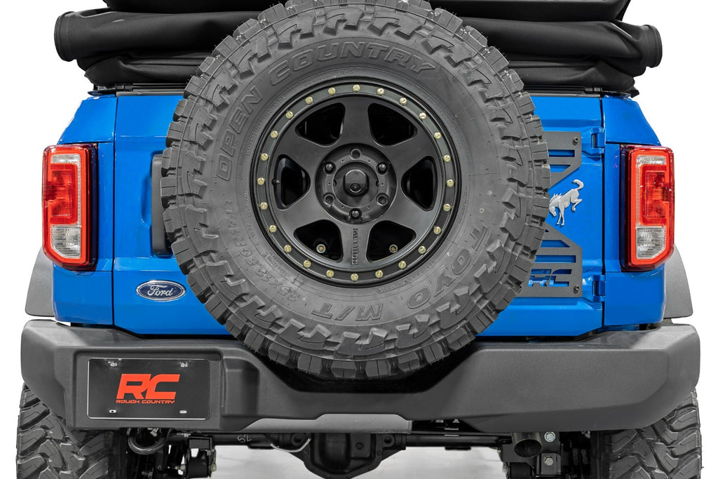 Rough Country Spare Tire Relocation Kit Spare Tire Relocation Tailgate and Reinforcement Bracket 21-Up Ford Bronco Rough Country - 51055
