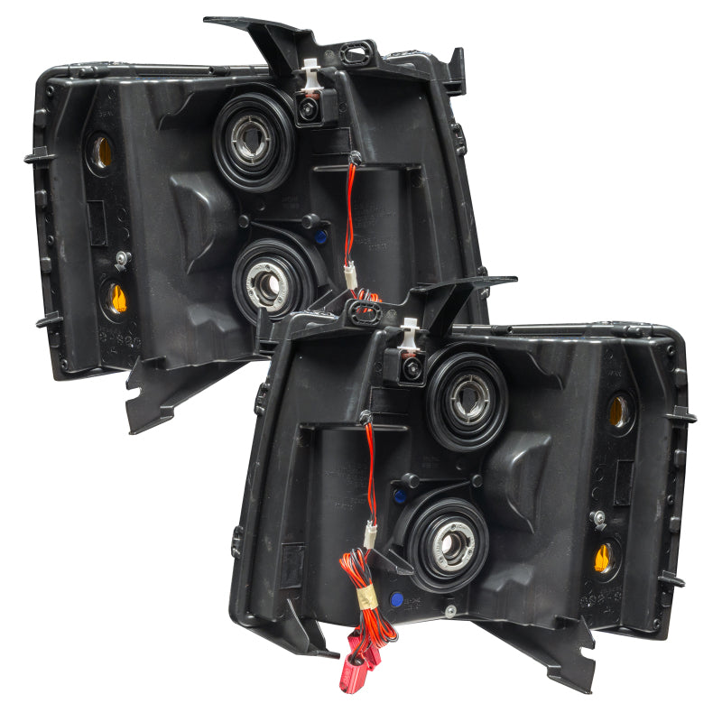 ORACLE Lighting Headlights Oracle Lighting 07-13 Chevrolet Silverado Assembled Halo Headlights Round Style -Red SEE WARRANTY