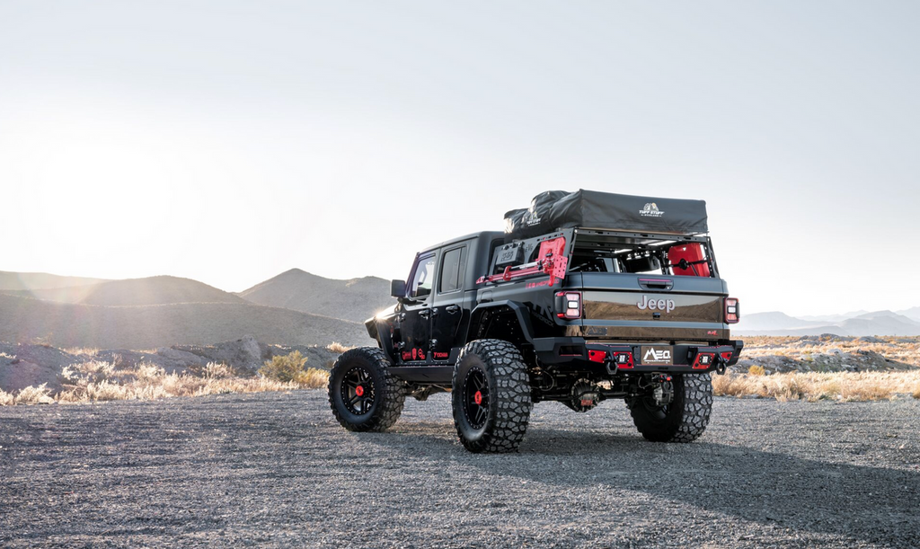 2020-2025 Jeep Gladiator Rear Bumper Full width Sensor Cutouts Reverse Light Cutouts Texture Black Powdercoat Bodyguard Bumpers