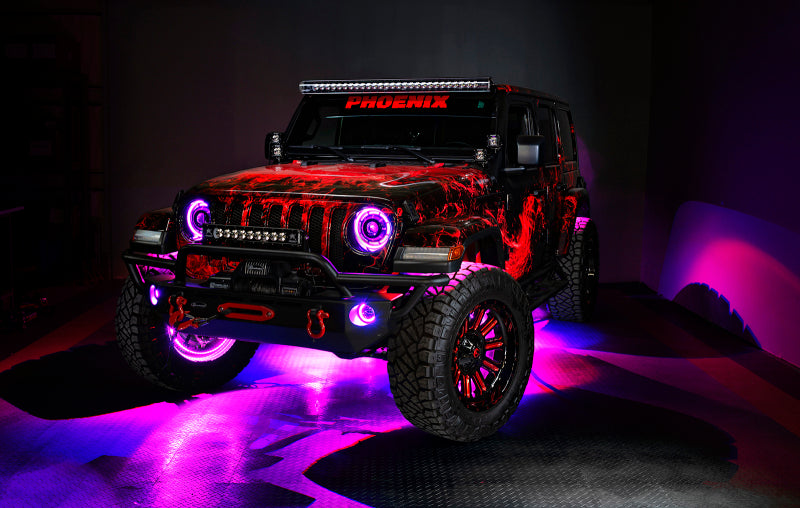 ORACLE Lighting Light Bars & Cubes Oracle Bluetooth + RF Underbody Rock Light Kit - 8 PCS - ColorSHIFT SEE WARRANTY