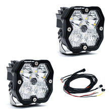 Load image into Gallery viewer, Squadron 2.0 Sport Black LED Auxiliary Light Pod Pair Universal Clear Driving/Combo Baja Designs