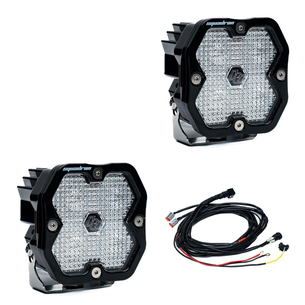 Squadron 2.0 Sport Black LED Auxiliary Light Pod Pair Universal Clear Work/Scene Baja Designs