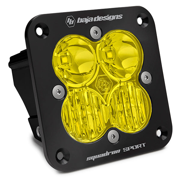 Baja Designs LED Light Pods Flush Mount LED Light Pod Black Amber Lens Driving/Combo Pattern Squadron Sport Baja Designs - 551013