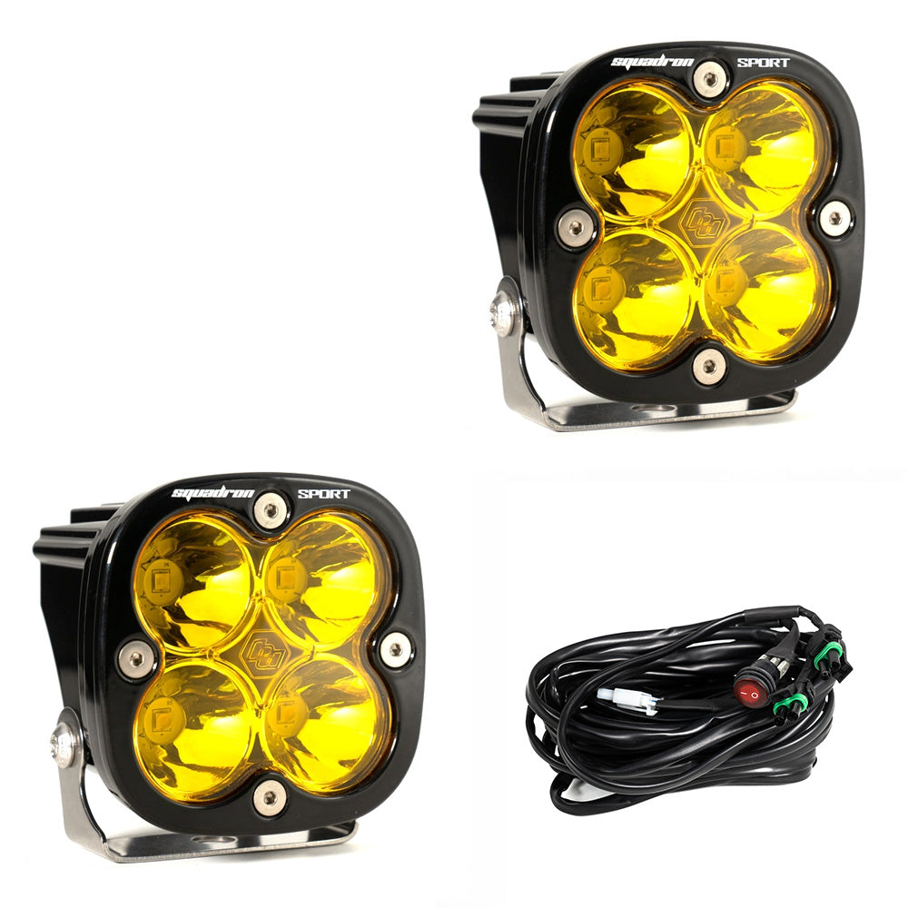 Baja Designs LED Light Pods LED Light Pods Amber Lens Spot Pair Squadron Sport Baja Designs - 557811