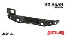 Load image into Gallery viewer, 2018-2025 Jeep Wrangler JL Rear Bumper Sensor Cutouts Reverse Light Cutouts Texture Black Powdercoat Bodyguard Bumpers