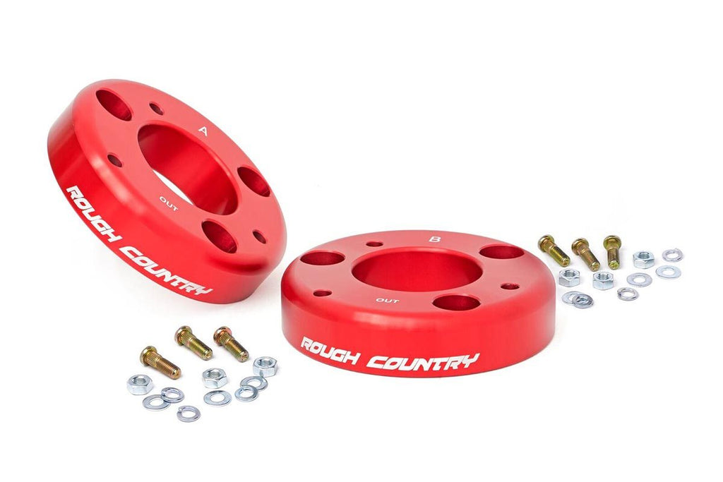 Rough Country Leveling Kit 2 Inch Leveling Billet Strut Extensions 09-13 F-150 Red Rough Country - 568RED