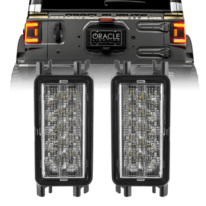 ORACLE Lighting Tail Lights Oracle 2018+ Jeep Wrangler JL Dual Function Reverse LED Flush Taillight - Amber/White SEE WARRANTY
