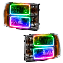 Load image into Gallery viewer, ORACLE Lighting Headlights Oracle 07-13 GMC Sierra SMD HL - Square Ring Design - ColorSHIFT w/o Controller SEE WARRANTY