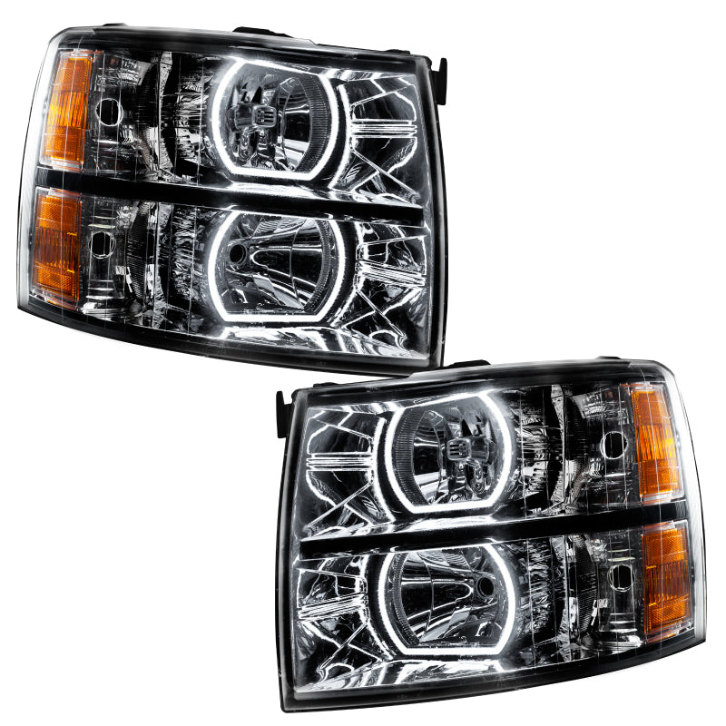 ORACLE Lighting Headlights Oracle 07-13 Chevrolet Silverado SMD HL - Black - Square - ColorSHIFT w/ BC1 Controller SEE WARRANTY